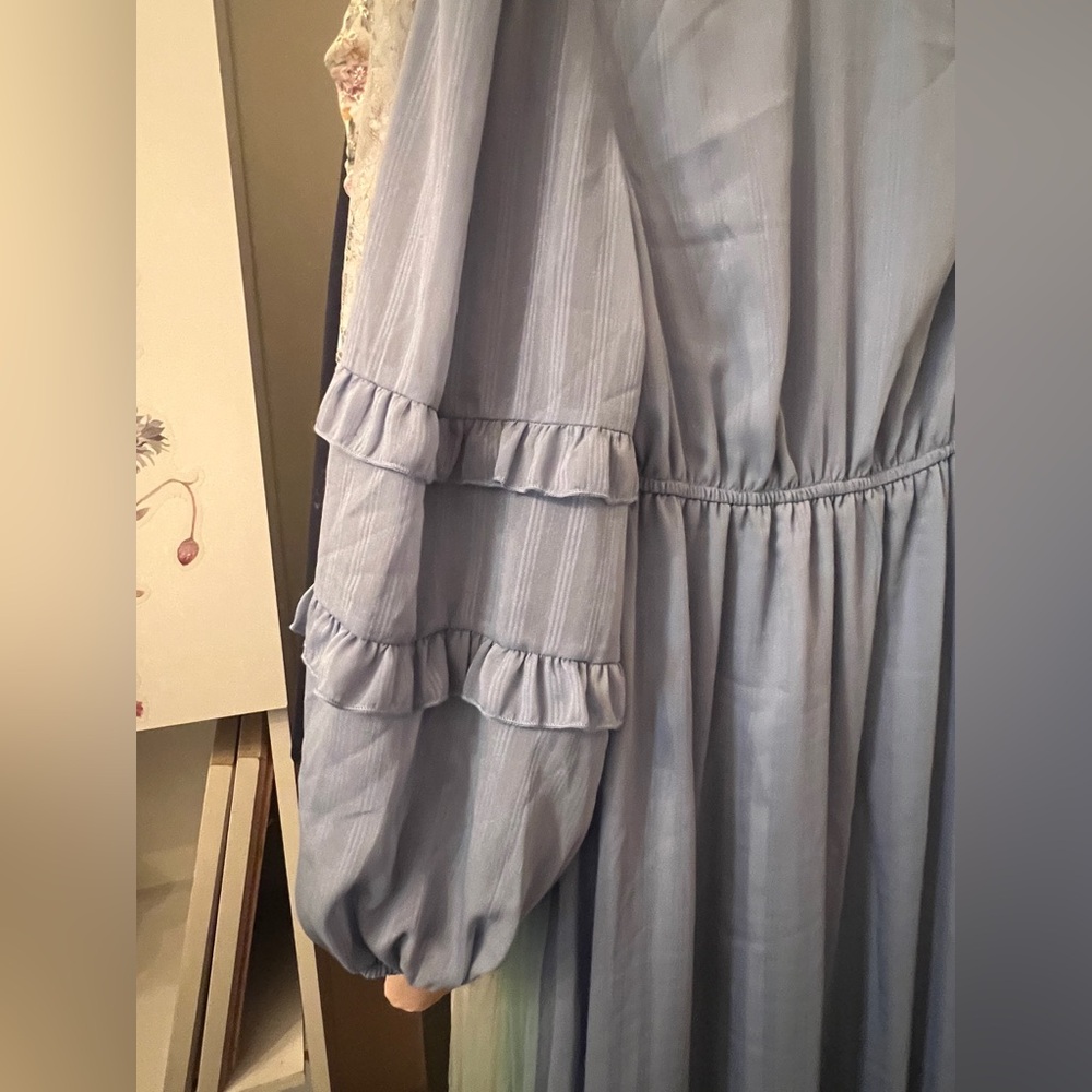 SHEIN Light Blue Ruffle Dress - Picture 4 of 12
